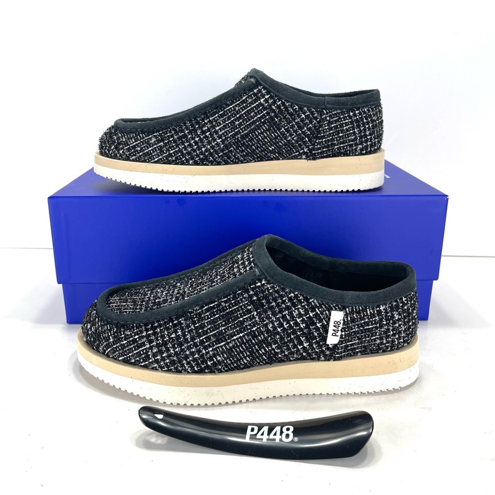 P448 Bubble Shaka Women Black Indoor/Outdoor Slipper Size 8 Textile/Faux Fur New